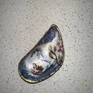Decorative Decoupage Seashell with Gold Trim
